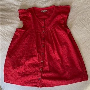 Red eyelet Madewell tank